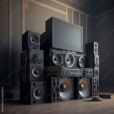 sound system, and tv Stock Illustration | Adobe Stock