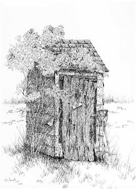 Pen & Ink Drawing: Outhouse | Janet Jacques