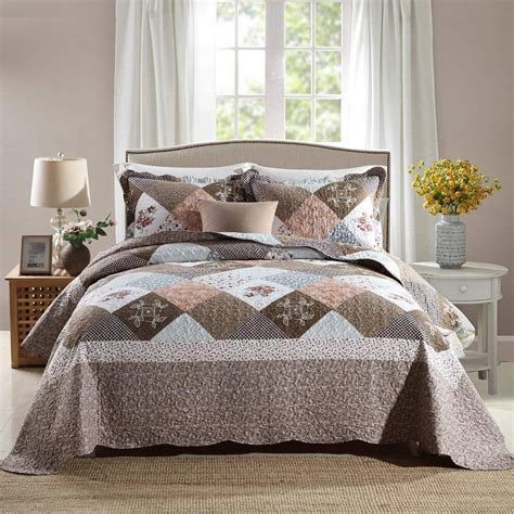 Travan 3-Piece Twin Quilt Sets with Shams Oversized Bedding Bedspread ...