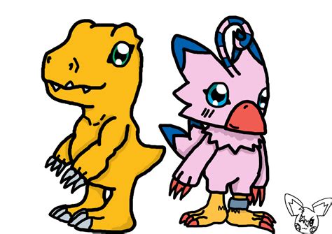 Agumon X Biyomon by StarLight-StarFish on DeviantArt