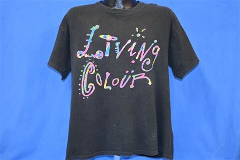 80s Living Colour Tour Neon Vivid Tour 1988 t-shirt E… - Gem