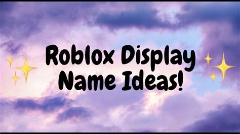 Roblox Display Name Ideas