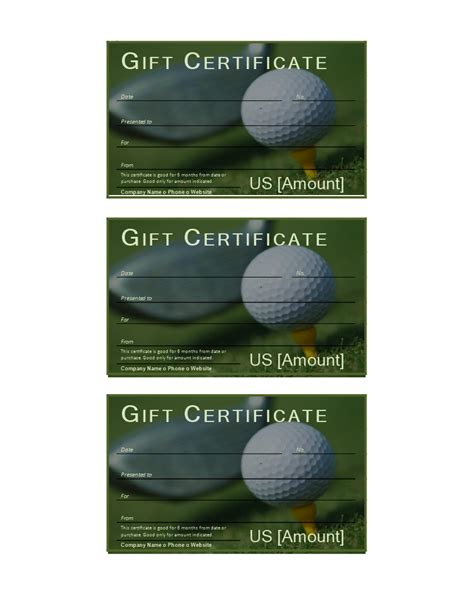 Golf Gift Certificate - Download this free printable golf gift ...