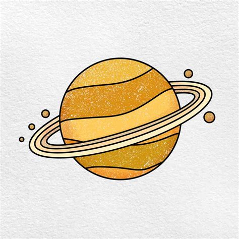 Saturn Drawing (easy) - HelloArtsy