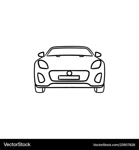 Car front view hand drawn outline doodle icon Vector Image