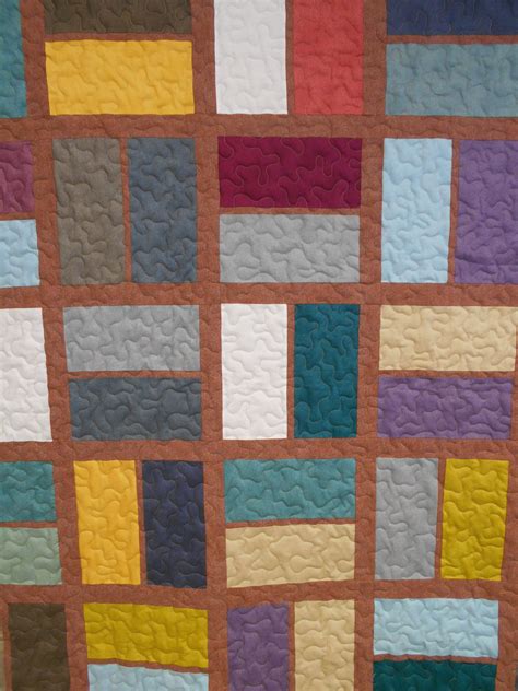 Twin Size Quilt, Warm Colored Large Block Modern Twin Size Quilt 68 X ...