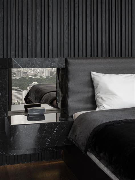 This Bedroom's Textured Accent Wall Was Made With A Variety Of Black ...