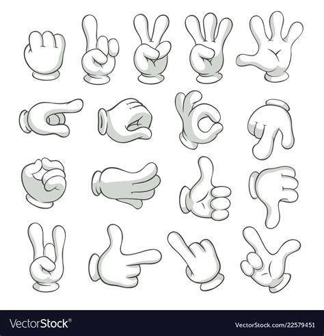 Cartoon gloved arms hand in glove character Vector Image