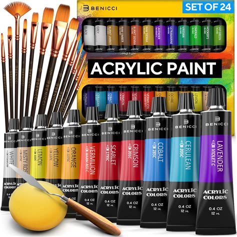 Craft Smart Non-Toxic Acrylic Paint Set, 16-Colors