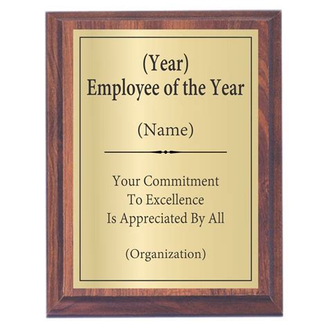 Employee of the Year Plaque | Plaque, Award plaque, Award plaques