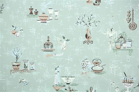 1950s Kitchen Vintage Wallpaper – Hannah's Treasures Vintage Wallpaper