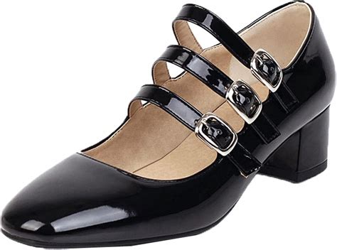 Generic1 Women Mary Jane Shoes Patent Leather Buckle Strap Wear ...