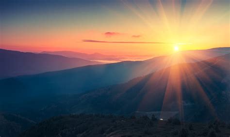 Panoramic view of colorful sunrise in mountains. - Asset Planning ...