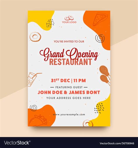 Grand opening invitation or flyer design Vector Image