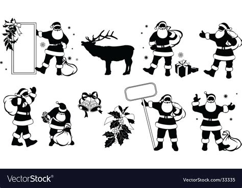 Santa claus silhouette Royalty Free Vector Image