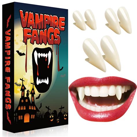 Buy Vampire Teeth Fangs Adult Kids: Fake Fangs Halloween Plastic ...