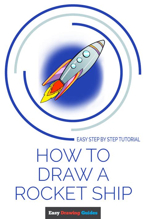 How to Draw a Rocket Ship - EASY Step by Step Tutorial | Easy Drawing ...