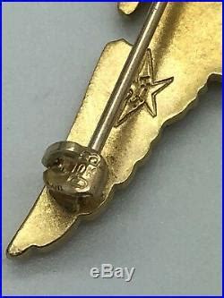 Rare 10k Yellow Gold H&H Naval Aviator Pilot Wings Pin USN Vintage ...