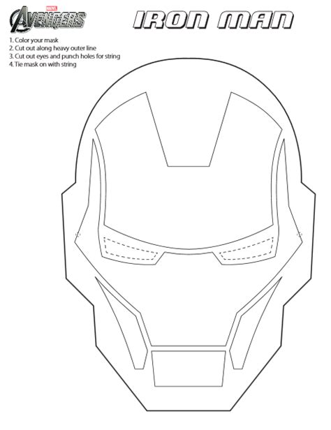 Printable Iron Man Mask to Color #IronMan3Event - Jinxy Kids