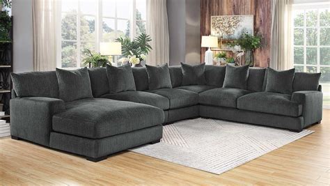 Sectional Sofa Dark Grey | Baci Living Room