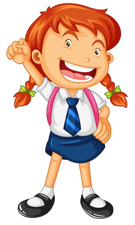 Happy girl in school uniform 549992 Vector Art at Vecteezy