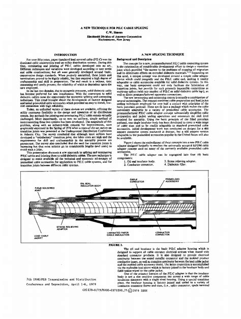 A New Technique For PILC Cable Splicing | IEEE Conference Publication ...