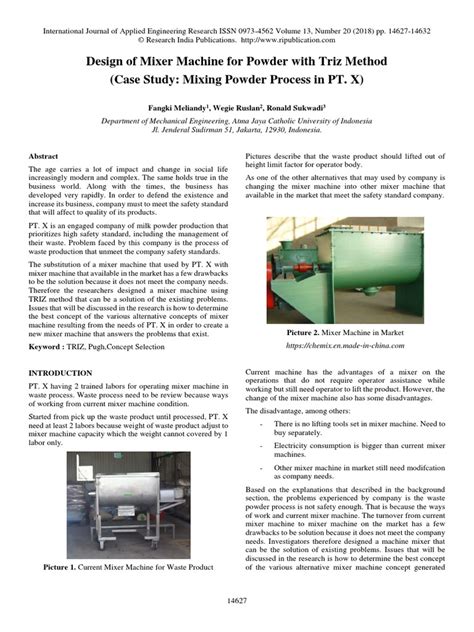 Design of Mixer Machine For Powder | PDF | Science