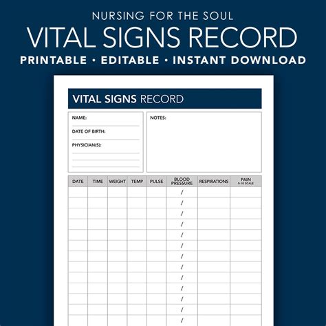 Printable Patient Vital Signs Template - Printable Word Searches