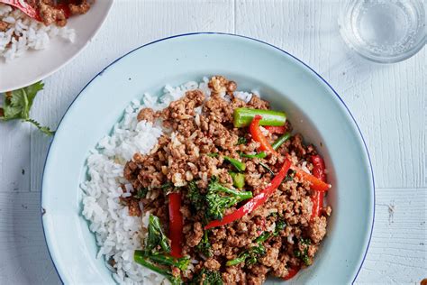 Spicy beef mince with jasmine rice