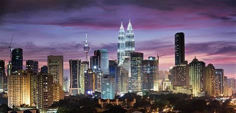 City Skyline - Kuala Lumpur At Dusk by Hadynyah