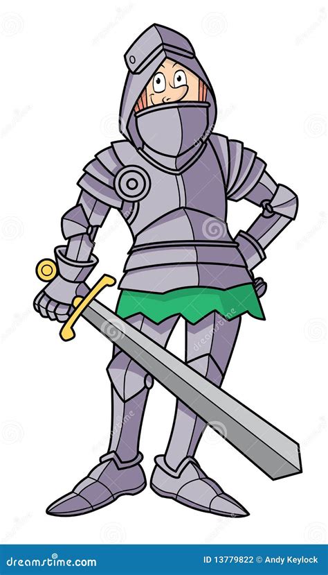 Cartoon Skinny Knight in Armor Stock Vector - Illustration of laugh ...