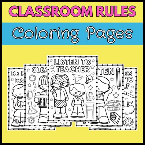 Classroom Rules Coloring Pages - Back to School Coloring Sheets | Made ...