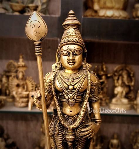 15 Brass Lord Murugan Statue, Big Brass Kartikeya Idol , Karthikeyan ...