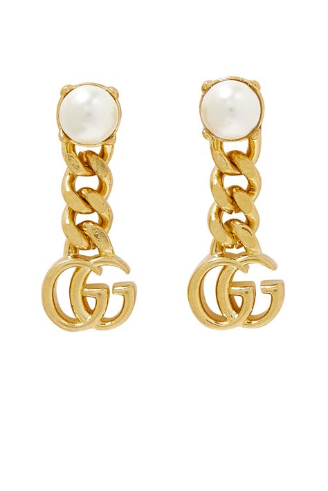 Buy Gucci Pearl Double G Earrings for Womens | Bloomingdale's Kuwait