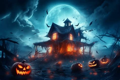 Haunted house on halloween celebration concept. Spooky house halloween ...