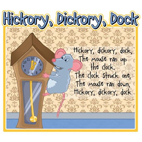 Hickory Dickory Dock Nursery Rhymes Signs