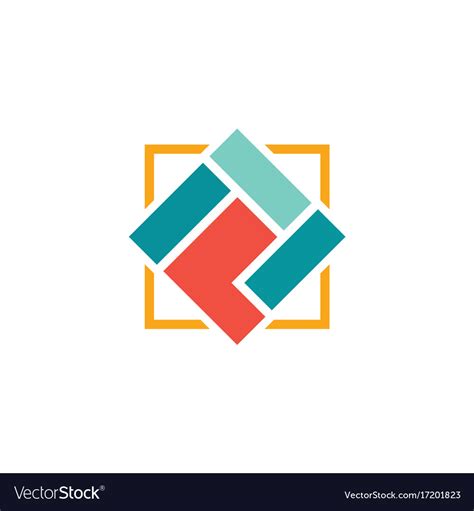 Square shape geometry logo Royalty Free Vector Image