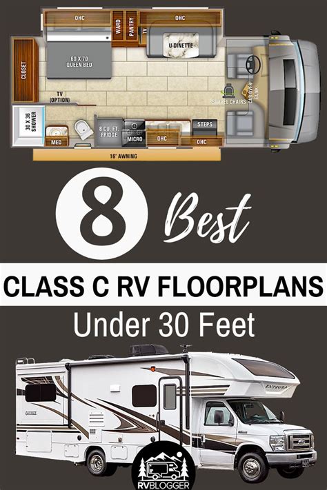 8 Best Class C RV Floorplans Under 30 Feet | Rv floor plans, Class c rv ...