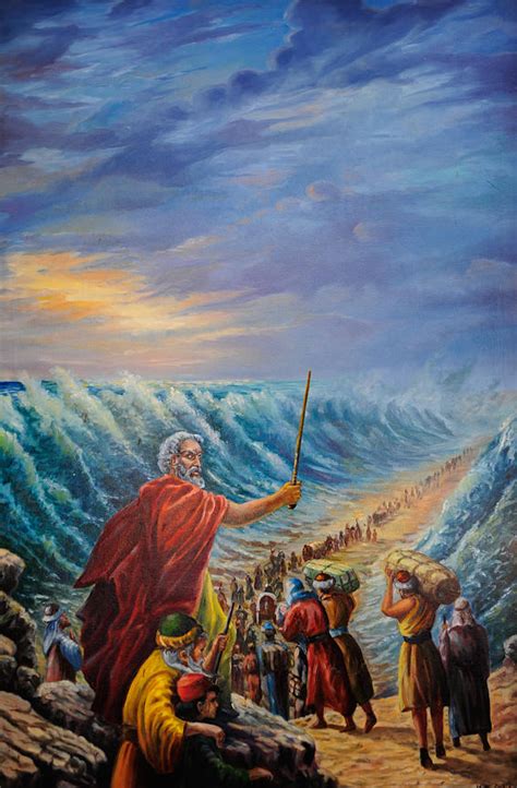 Moses At The Red Sea Painting by Vladimir Bibikov