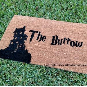 The Burrow House Silhouette Custom Hand Painted Fandom Welcome Door Mat ...