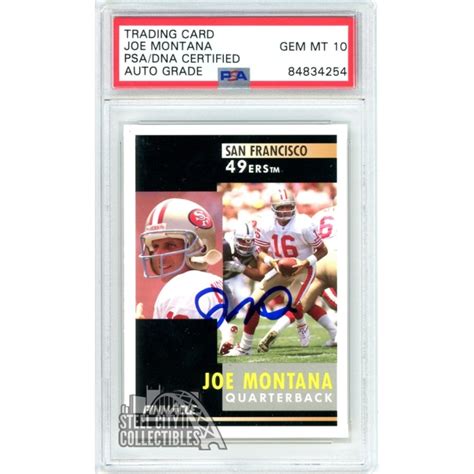 Joe Montana 1991 Pinnacle Autograph Card #22 PSA/DNA 10 | Steel City ...