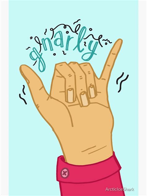 "Gnarly" Sticker by ArcticIceShark | Redbubble