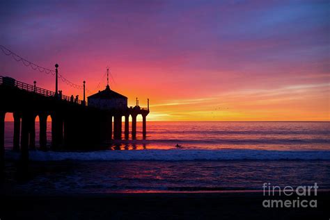 Manhattan Beach Pier Sunset Photograph by Sarah Ainsworth - Pixels