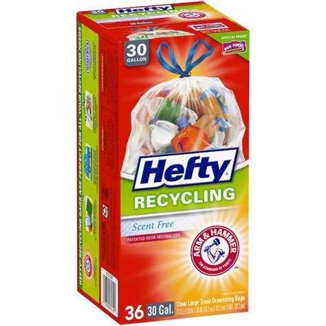 Hefty 36-Pack 30-Gallon Clear Outdoor Plastic Recycling Trash Bag in ...