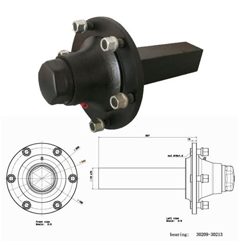 6T Heavy Duty Agricultural Trailer Stub Axle