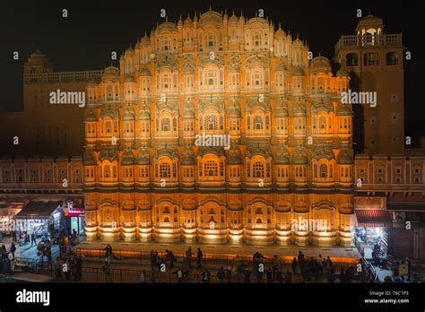 Night view of Hawa Mahal in Jaipur Rajasthan India Stock Photo - Alamy