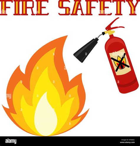 Fire safety poster isolated on white background Stock Vector Image ...