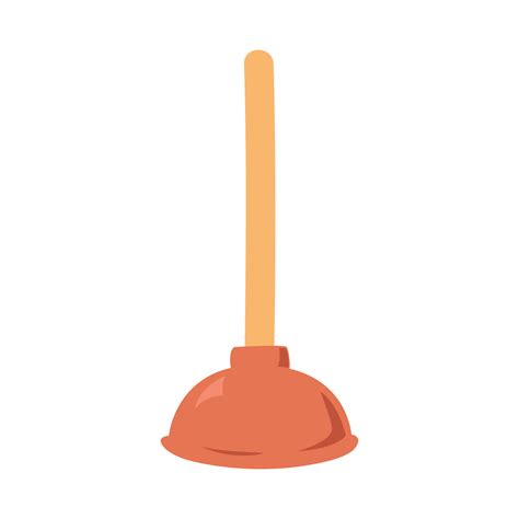 Plunger in flat style vector illustration. Simple toilet cleaning ...