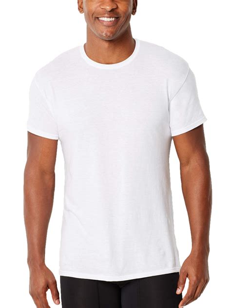 Hanes - Hanes Mens ComfortFlex Fit White Crew T-Shirt, 4 Pack - Walmart.com