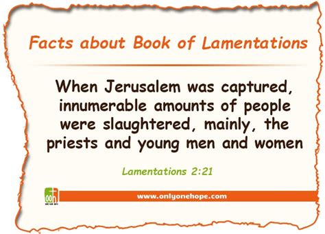 Fun Facts About the Book of Lamentations | Only One Hope